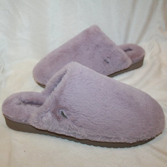 NIB UGG‎ KOOLABURRA WOMEN'S POM FUR SLIP ON SLIPPERS LILAC PURPLE 11 - Picture 1 of 7